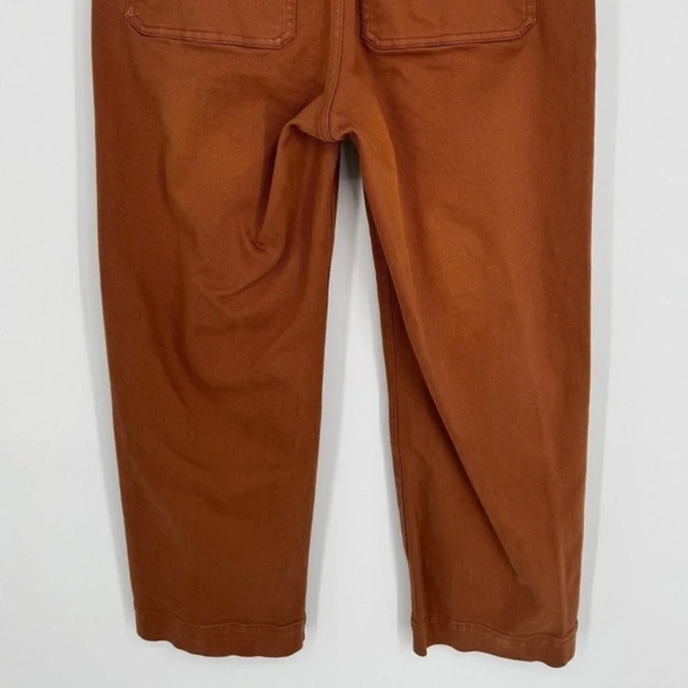 Everlane‎ Straight Leg Crop Pants Size 12 Rusty Brown Minimalist Casual Chic